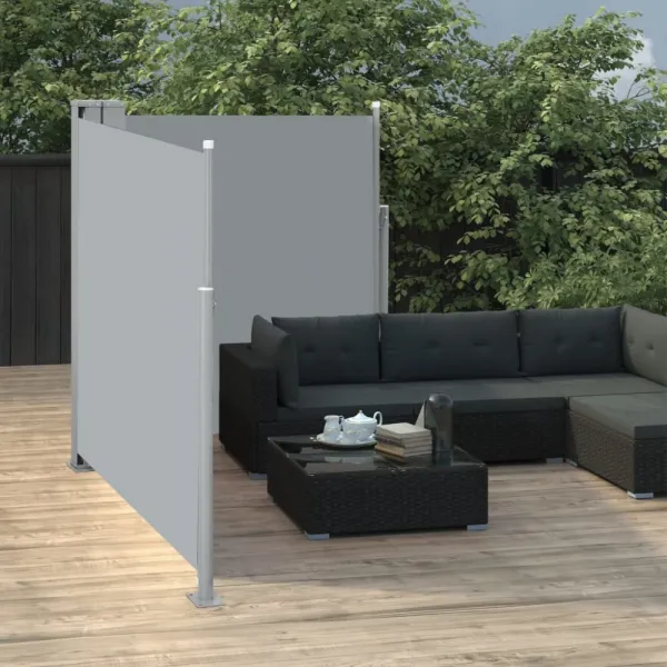 Zaťahovacia bočná markíza 120x600 cm Dekorhome Černá