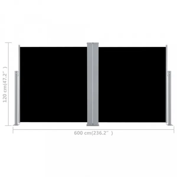 Zaťahovacia bočná markíza 120x600 cm Dekorhome Černá
