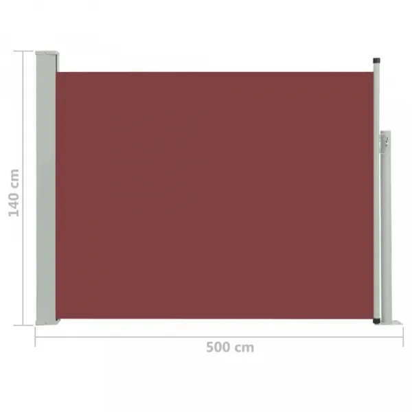 Zaťahovacia bočná markíza 140x500 cm Dekorhome Černá