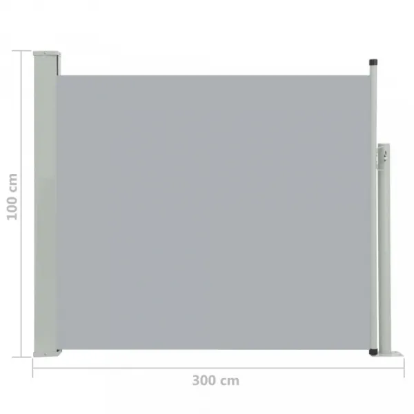 Zaťahovacia bočná markíza 100x300 cm Dekorhome Černá