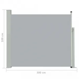 Zaťahovacia bočná markíza 100x300 cm Dekorhome Černá