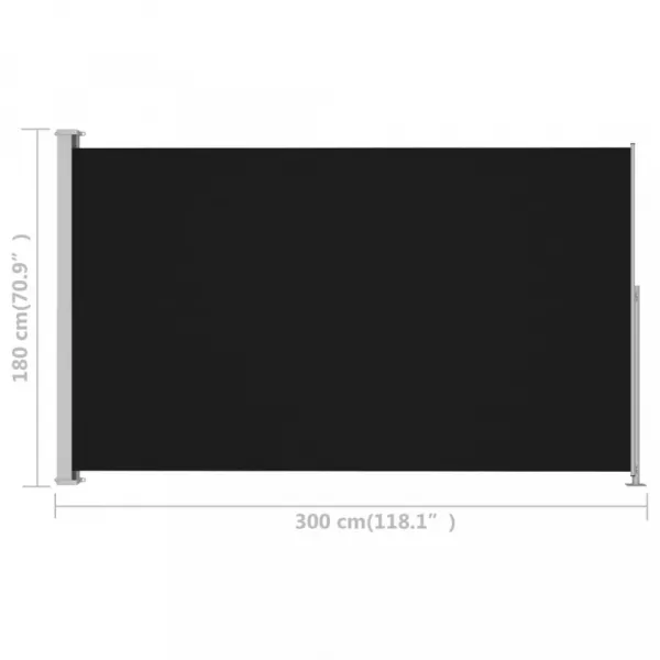 Zaťahovacia bočná markíza 160x600 cm Dekorhome Černá