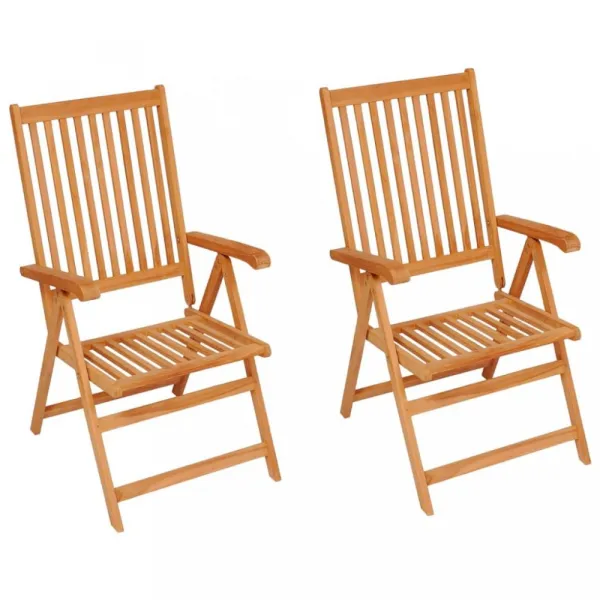 Záhradná stolička 2 ks teak / látka Dekorhome Černá