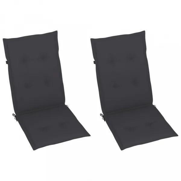 Záhradná stolička 2 ks teak / látka Dekorhome Černá