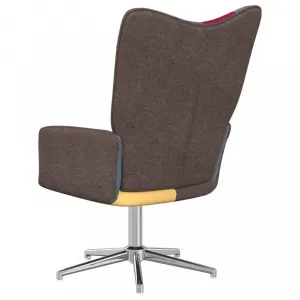 Otočné kreslo s podnožkou patchwork látka / kov Dekorhome Černá