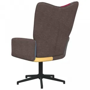 Otočné kreslo s podnožkou patchwork látka / kov Dekorhome Černá