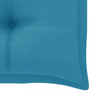 Záhradná lavica s poduškou 112 cm Dekorhome Světle modrá