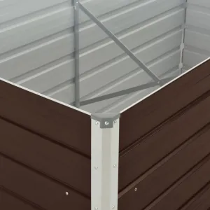 Vyvýšený záhon pozinkovaný plech Dekorhome Černá