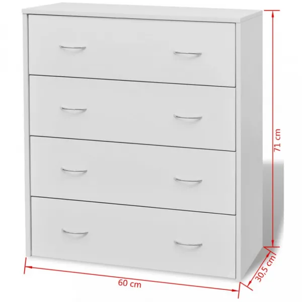Komoda so 4 zásuvkami DTD Dekorhome Bílá