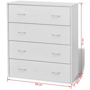 Komoda so 4 zásuvkami DTD Dekorhome Bílá