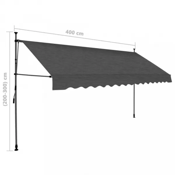 Ručne zaťahovacia markíza s LED svetlom 400x120 cm Dekorhome Bílá / modrá