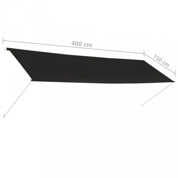 Zaťahovacia markíza 400x150 cm Dekorhome Bílá / modrá
