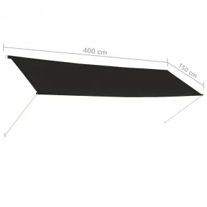 Zaťahovacia markíza 400x150 cm Dekorhome Bílá / modrá