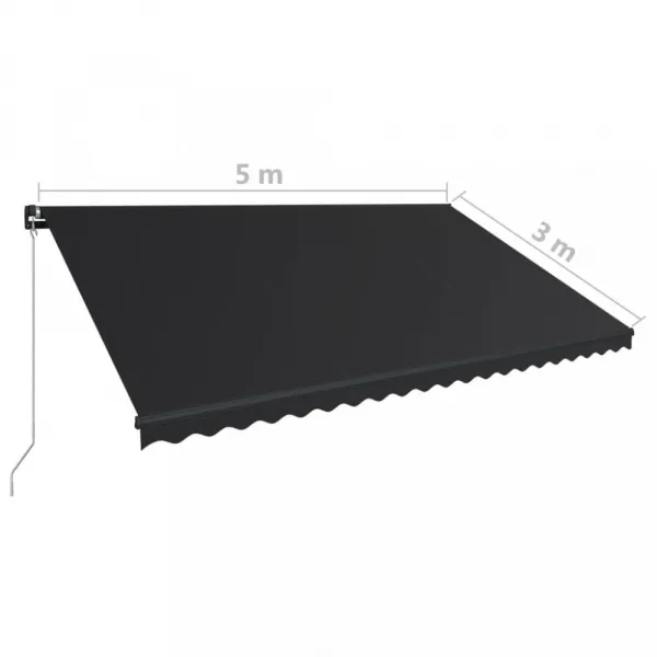 Ručne zaťahovacia markíza s LED svetlom 500x300 cm Dekorhome Bílá / modrá