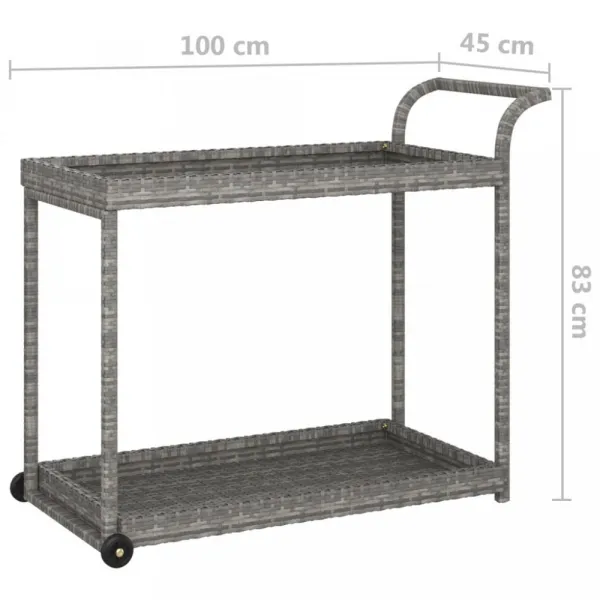 Záhradný barový vozík polyratan Dekorhome Černá