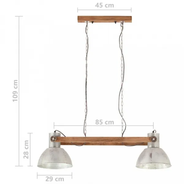 Závesná lampa kov / mangovníkové drevo Dekorhome Černá