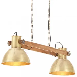 Závesná lampa kov / mangovníkové drevo Dekorhome Černá