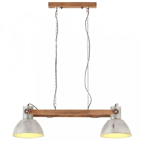 Závesná lampa kov / mangovníkové drevo Dekorhome Černá