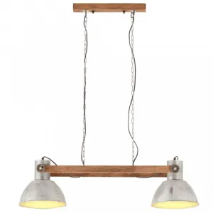 Závesná lampa kov / mangovníkové drevo Dekorhome Černá