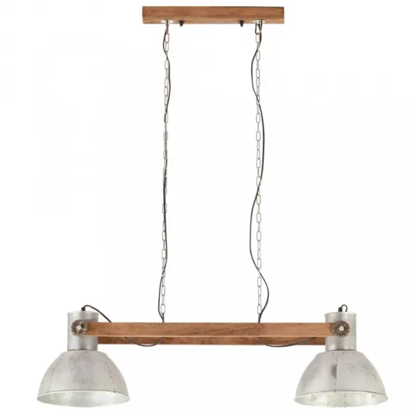 Závesná lampa kov / mangovníkové drevo Dekorhome Černá