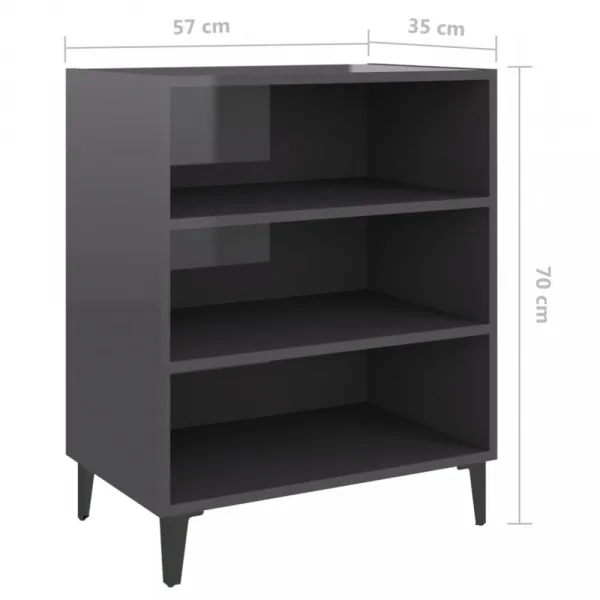 Nízký regál DTD / kov Dekorhome Černá