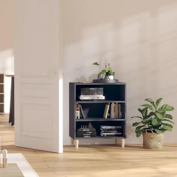 Regál DTD / eukalyptus Dekorhome Černá