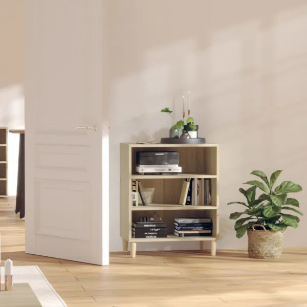 Regál DTD / eukalyptus Dekorhome Černá