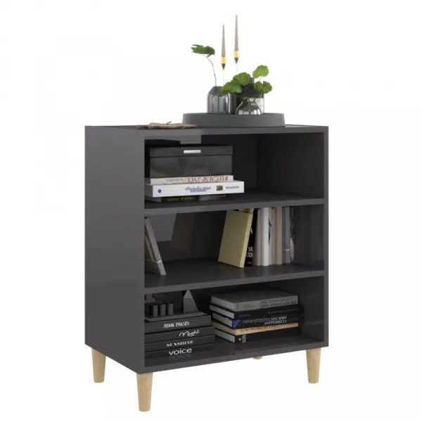Regál DTD / eukalyptus Dekorhome Černá