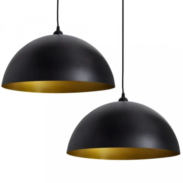 Závesná lampa s nastaviteľnou výškou 2 ks kov Dekorhome Černá