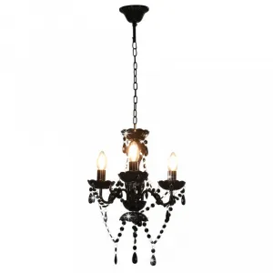 Závesná lampa luster 3 x E14 Dekorhome Černá