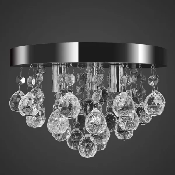 Stropná lampa luster krištáľ / chróm Dekorhome Černá