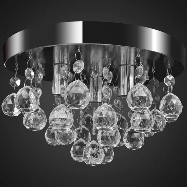 Stropná lampa luster krištáľ / chróm Dekorhome Černá