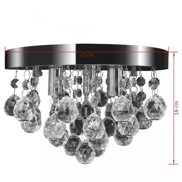 Stropná lampa luster krištáľ / chróm Dekorhome Černá