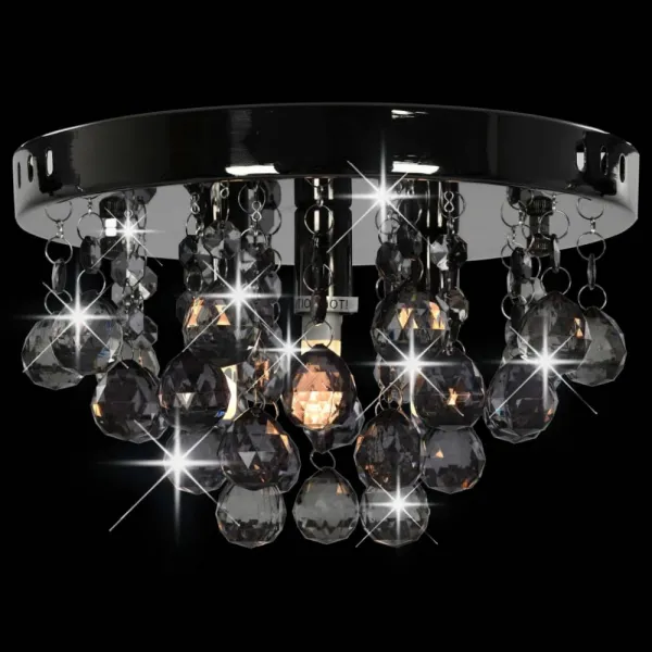 Stropná lampa luster krištáľ / chróm Dekorhome Černá