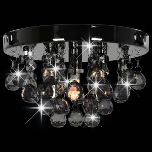 Stropná lampa luster krištáľ / chróm Dekorhome Černá
