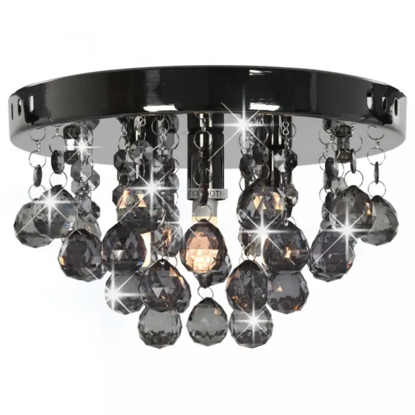 Stropná lampa luster krištáľ / chróm Dekorhome Černá