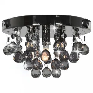Stropná lampa luster krištáľ / chróm Dekorhome Černá