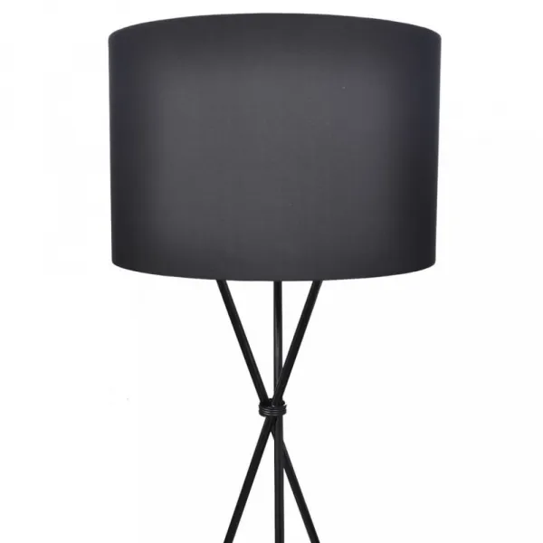 Stojacia lampa látka / kov Dekorhome Černá