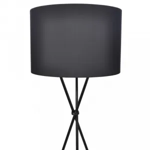 Stojacia lampa látka / kov Dekorhome Černá