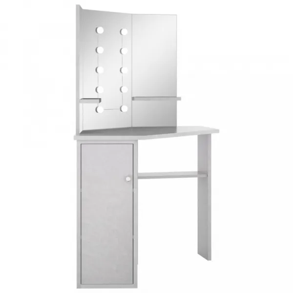 Rohový toaletný stolík s LED Dekorhome Černá