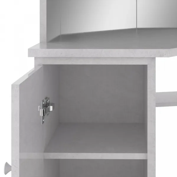 Rohový toaletný stolík s LED Dekorhome Černá