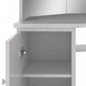 Rohový toaletný stolík s LED Dekorhome Černá