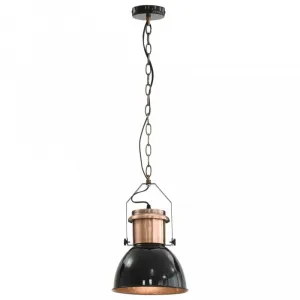 Závesná lampa 2 ks kov Dekorhome Černá