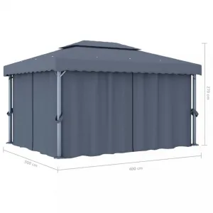 Záhradný altánok so závesmi 4 x 3 m Dekorhome Bílá