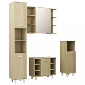Kúpeľňová zostava 4 ks DTD Dekorhome Bílá