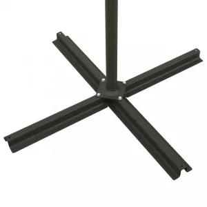 Konzolový slnečník s LED svetlami Ø 300 cm látka/kov Dekorhome Černá