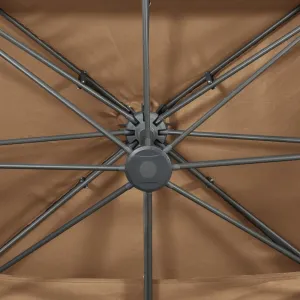 Konzolový slnečník 400 x 300 cm látka / kov Dekorhome Černá