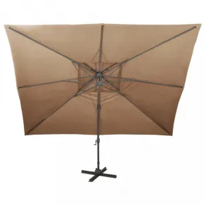 Konzolový slnečník 400 x 300 cm látka / kov Dekorhome Černá