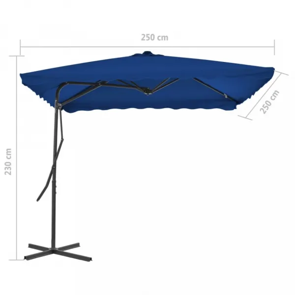 Záhradný slnečník 250x250 cm Dekorhome Černá