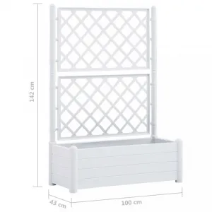 Záhradný kvetináč s treláží 100x43x142 cm PP Dekorhome Hnědá